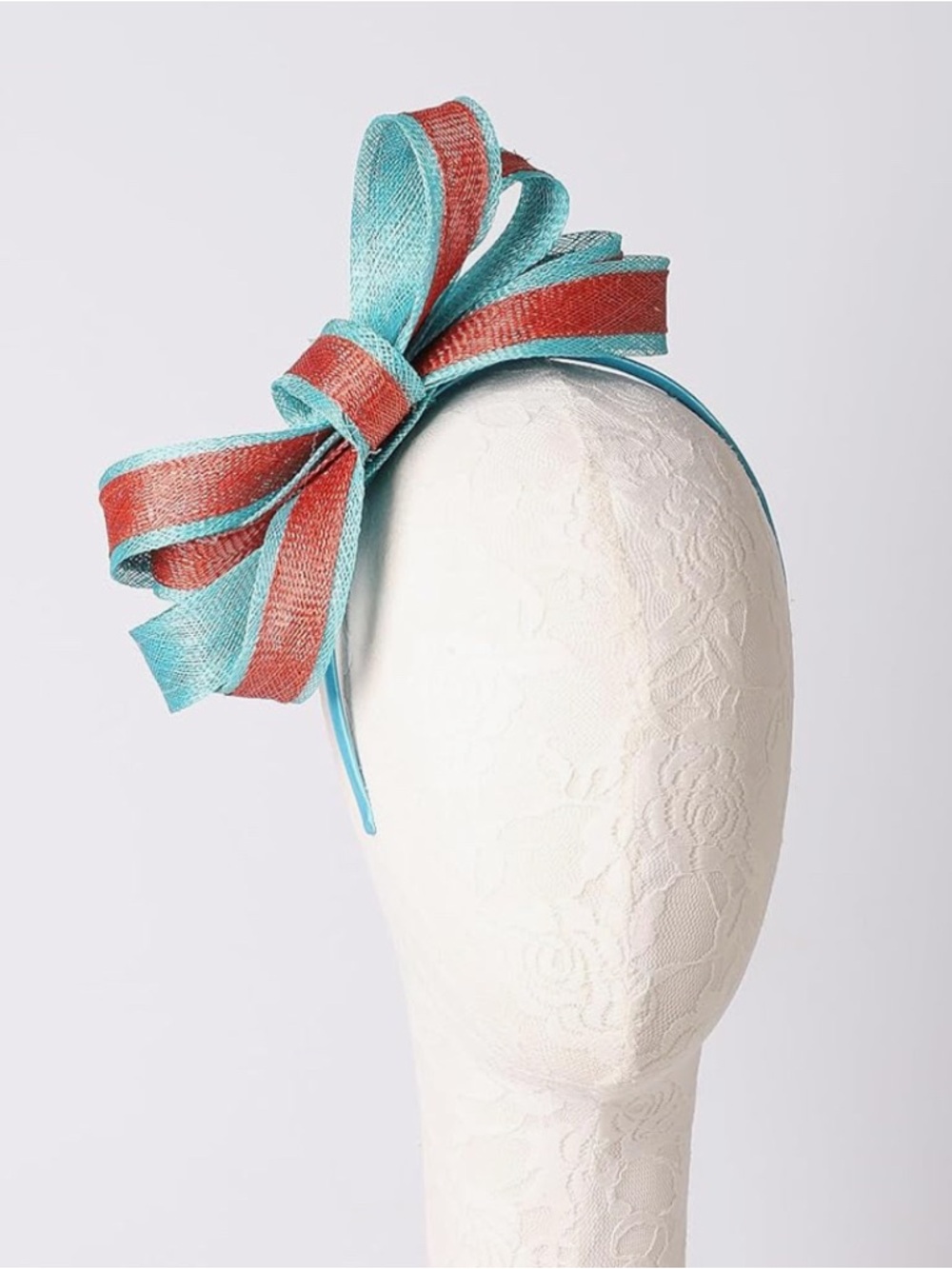 Elegant Lake Blue and Orange Fascinator Headpiece - Women Accessories - Picture 3 of 3